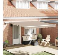 Retractable Awning with Manual Beige 400 x 300 cm Fabric