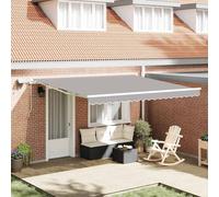 Retractable Awning with Manual Light grey 400 x 350 cm Fabric