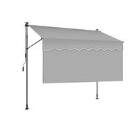 Retractable Awning with Privacy Curtain - Adjustable Outdoor Sunshade Shelter for Patio, Garden, Balcony