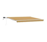 Retractable Awning with Solar LED Manual Awning Outdoor Shade Patio Cover vidaX