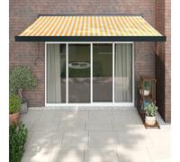 Retractable Awning Yellow/Black 350x250cm Powder-Coated Aluminium Polyester 100%