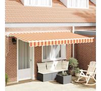 Retractable Awning Yellow & Orange 4x2m Polyester Aluminium White Frame