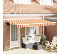 Retractable Awning Yellow Orange Fabric 400x200 cm Manual Wall-Mount Shade UV50+