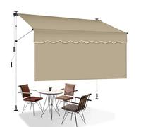 Retractable Awnings for Patios, Folding Awning with Hand Crank, Easy Install, UV Resistant & Heat Resistant, Wind out Awning for house, for Courtyard, Balcony, Restaurant, Gazebo