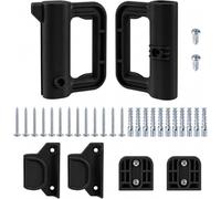 Retractable Baby Gate Replacement Parts Kit, Pet Gate Full Set Wall Mounting Hardware with Brackets Hooks Latches Screws, Retractable Baby Gate (Black)