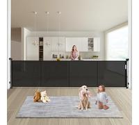 Retractable Baby Gates Dog Gate - 200" Extra Wide Expandable Child Safety Gate, 37" Tall Toddler Pet Mesh Gate with Reinforced Strips for Doorways, Stairs, Hallways, Outdoor & Indoor Large Openings