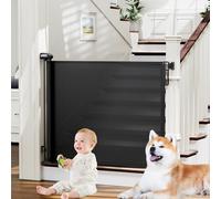 Retractable Baby Gates for Stairs, PRObebi Retractable Dog Gate Indoor Extends to 54" Wide 34" Tall, Child Gates for Doorways, Stair Gate Use for Outdoor, Indoor, Hallways, Doorways, Deck, Porch