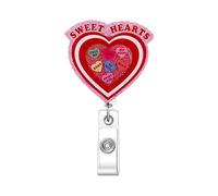 Retractable Badge Card Holder Glittering Sequins ABS Badge Holder with Metal Belt Clip for Nurse Doctor Student Teacher Adjustable Lanyard Clip