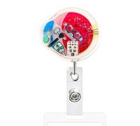 Retractable Badge Clip Holder - Heavy Duty Name Tag Reel, Secure Clip with Strong Spring Cord, Professional Work Badge for Hospital Clinic Office, Nurses Doctors Staff, for Conference School