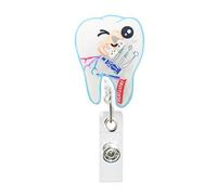 Retractable Badge Clip Holder - Heavy Duty Name Tag Reel, Secure Clip with Strong Spring Cord, Professional Work Badge for Hospital Clinic Office, Nurses Doctors Staff, for Conference School