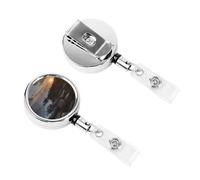 Retractable Badge Clips Heavy Duty Retractable Badge Holder Along The Rocks ID Name Card Holders for Women Doctor