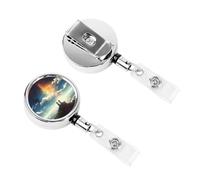Retractable Badge Clips Heavy Duty Retractable Badge Holder Anime Sky ID Name Card Holders for Women Doctor