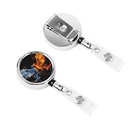 Retractable Badge Clips Heavy Duty Retractable Badge Holder Bird Fire and Water ID Name Card Holders for Women Doctor