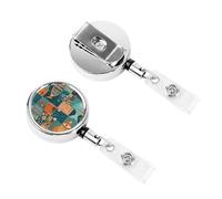 Retractable Badge Clips Heavy Duty Retractable Badge Holder Colorful Squares for Fish ID Name Card Holders for Women Doctor