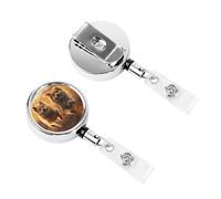 Retractable Badge Clips Heavy Duty Retractable Badge Holder Dog Running in The Field ID Name Card Holders for Women Doctor