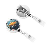 Retractable Badge Clips Heavy Duty Retractable Badge Holder Fish Lover ID Name Card Holders for Women Doctor