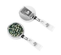 Retractable Badge Clips Heavy Duty Retractable Badge Holder Green Daisy Background ID Name Card Holders for Women Doctor