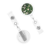 Retractable Badge Clips Nursing Badge Holder Daisies on The Ground ID Badge Holder Name Card Holders for Women Doctor