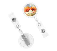 Retractable Badge Clips Nursing Badge Holder Flower Under The Sun ID Badge Holder Name Card Holders for Women Doctor