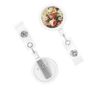 Retractable Badge Clips Nursing Badge Holder Many Flowers Decorative ID Badge Holder Name Card Holders for Women Doctor