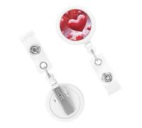 Retractable Badge Clips Nursing Badge Holder Valentines Love Hearts ID Badge Holder Name Card Holders for Women Doctor