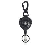 Retractable Badge Holder - 5.1x16.9cm Retractable Keychain, Easy Application | ABS Metal ID Lanyard Reel with Ring, Carabiner Badge Holder for Key Card Hiking Rock Climbing Fishing