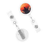 Retractable Badge Holder Cute Nursing Badge Reel Heavy Duty Badge Clip with Keychain A Heart Shape in Front ID Card Holders Clip-on Name Badge Tag for Office Worker Doctor Nurse Teacher