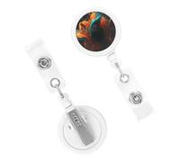 Retractable Badge Holder Cute Nursing Badge Reel Heavy Duty Badge Clip with Keychain Color Design Creation ID Card Holders Clip-on Name Badge Tag for Office Worker Doctor Nurse Teacher