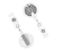 Retractable Badge Holder Cute Nursing Badge Reel Heavy Duty Badge Clip with Keychain Lungs Vector Image ID Card Holders Clip-on Name Badge Tag for Office Worker Doctor Nurse Teacher