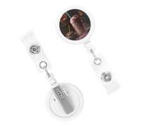 Retractable Badge Holder Cute Nursing Badge Reel Heavy Duty Badge Clip with Keychain There's Candy in the Milkshake ID Card Holders Clip-on Name Badge Tag for Office Worker Doctor Nurse Teacher