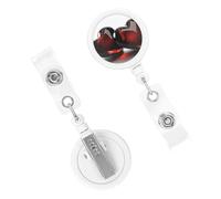 Retractable Badge Holder Cute Nursing Badge Reel Heavy Duty Badge Clip with Keychain Transparent Two Hearts ID Card Holders Clip-on Name Badge Tag for Office Worker Doctor Nurse Teacher