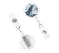 Retractable Badge Holder Cute Nursing Badge Reel Heavy Duty Badge Clip with Keychain Wave Motion Image ID Card Holders Clip-on Name Badge Tag for Office Worker Doctor Nurse Teacher