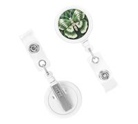 Retractable Badge Holder Cute Nursing Badge Reel Heavy Duty Badge Clip with Keychain White Moth ID Card Holders Clip-on Name Badge Tag for Office Worker Doctor Nurse Teacher