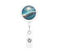 Retractable Badge Holder Exquisite Ancient Creatures Print Design for Offices Schools Hospitals