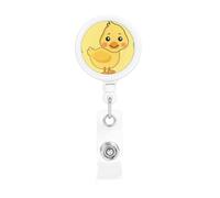 Retractable Badge Holder Exquisite Cartoon Duck Print Design for Offices Schools Hospitals