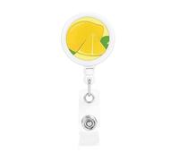 Retractable Badge Holder Exquisite Cartoon Lemon Print Design for Offices Schools Hospitals