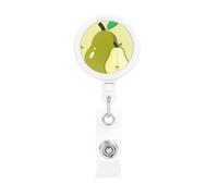 Retractable Badge Holder Exquisite Cartoon pear Print Design for Offices Schools Hospitals