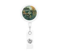 Retractable Badge Holder Exquisite Different Jellyfish Print Design for Offices Schools Hospitals