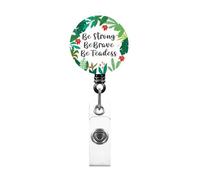 Retractable Badge Holder for Nurse Doctor Student Teacher Rotating Flower Print Badge Holder with Metal Clip for Office ABS Worker Clip