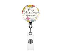 Retractable Badge Holder for Nurse Doctor Student Teacher Rotating Flower Print Badge Holder with Metal Clip for Office Professional Nurse Clip