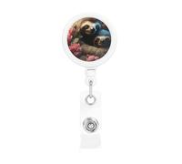 Retractable Badge Holder Heavy Duty Carabiner Badge Reel with Clip A Sloth ID Badge Holder Name Card Holder ID Card Holders Keychain Badge Reels for Nurse Doctor Office Worker