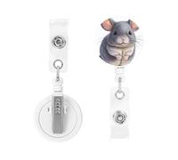 Retractable Badge Holder Heavy Duty Carabiner Badge Reel with Clip Cute Mouse Animal ID Badge Holder Name Card Holder ID Card Holders Keychain Badge Reels for Nurse Doctor Office Worker