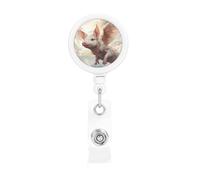 Retractable Badge Holder Heavy Duty Carabiner Badge Reel with Clip Flying Animal Pattern ID Badge Holder Name Card Holder ID Card Holders Keychain Badge Reels for Nurse Doctor Office Worker