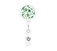 Retractable Badge Holder Heavy Duty Carabiner Badge Reel with Clip Happy St Patrick's Day ID Badge Holder Name Card Holder ID Card Holders Keychain Badge Reels for Nurse Doctor Office Worker