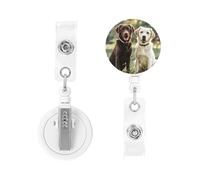 Retractable Badge Holder Heavy Duty Carabiner Badge Reel with Clip Labrador Retriever Dogs ID Badge Holder Name Card Holder ID Card Holders Keychain Badge Reels for Nurse Doctor Office Worker