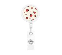 Retractable Badge Holder Heavy Duty Carabiner Badge Reel with Clip Ladybugs Pattern Infinite Speckled ID Badge Holder Name Card Holder ID Card Holders for Nurse Doctor Office Worker