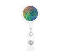 Retractable Badge Holder Heavy Duty Carabiner Badge Reel with Clip Rainbow Triangle ID Badge Holder Name Card Holder ID Card Holders Keychain Badge Reels for Nurse Doctor Office Worker