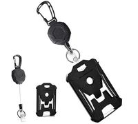 Retractable Badge Holder, Heavy Duty Carabiner Retractable Keychain, Tactical ID Card Holder, Durable 31.5” Badge Reel Key Chain Black
