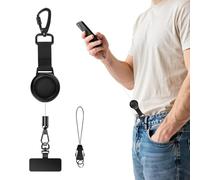 Retractable Badge Holder - Magnetic Carabiner Locking Clip, Rotating Phone Tether Strap, Anti Loss Security | Outdoor Adventure Commuter Cyclist Hiker Belt lop, Magnetic Locking Rotating Tether Set