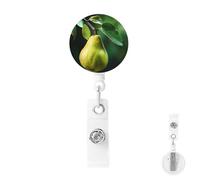 Retractable Badge Holder with Carabiner Reel Clip Heavy Duty Badge Reels Pears on The Tree Retractable ID Card Holder Name Badge Reel Clips with Key Ring for Key Name Card Holder